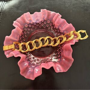 Vintage Chunky Gold tone Metal Link Bracelet 7”